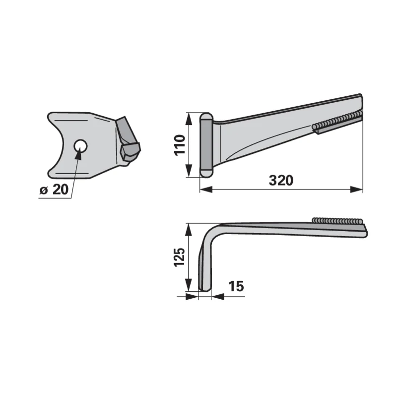 Agricarb - DKU0964G - Rotary harrow tine