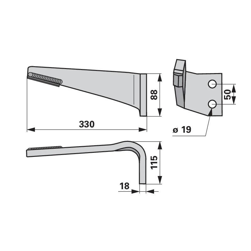 Agricarb - DKV0018D - Rotary harrow tine