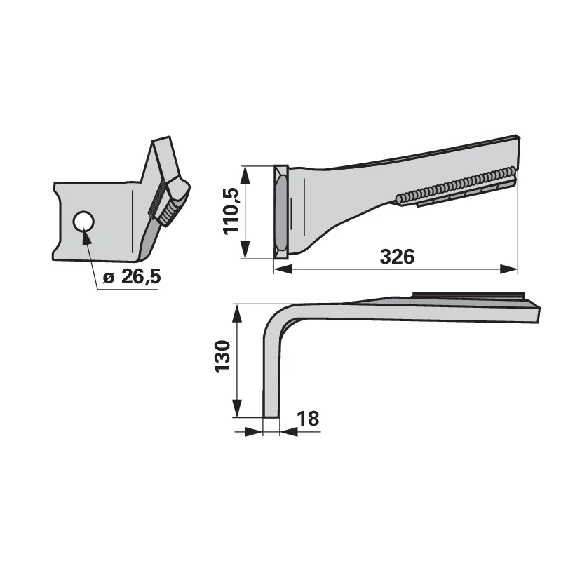 Agricarb - DPO0220-LTG - Rotary harrow tine