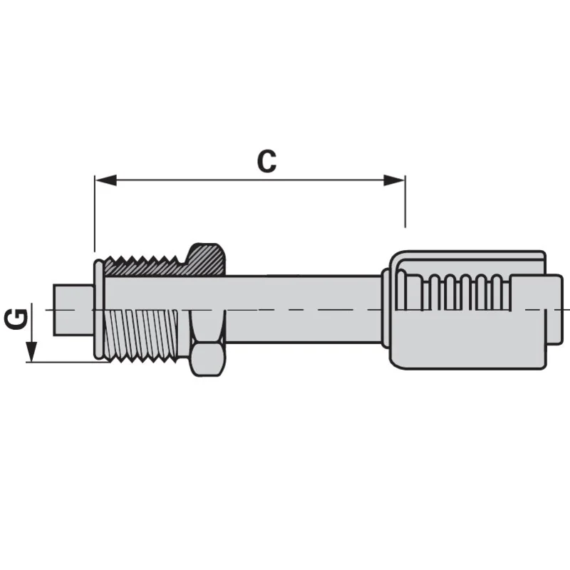 Burgaflex - 52213-06-06S - Threaded stud KL ORS, DN08, 5/8-18
