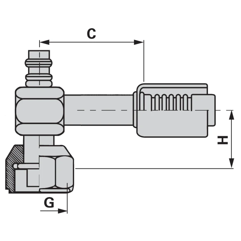 Burgaflex - 52420-06-06HPS - Sealing cone KL ORL, FVHD, 90°, DN08, 5/8-18
