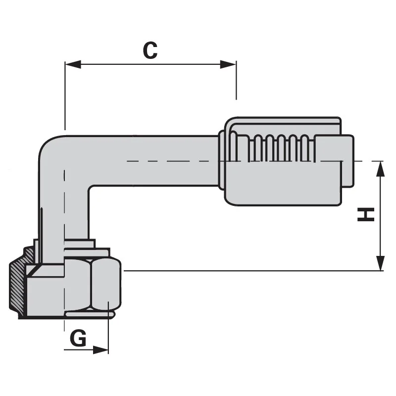 Burgaflex - 52703-06-06S - Sealing cone KL SAE, 90°, DN08, 5/8-18