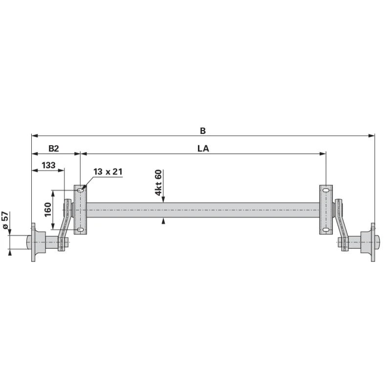 Knott - 6A2036.008 - Running axle