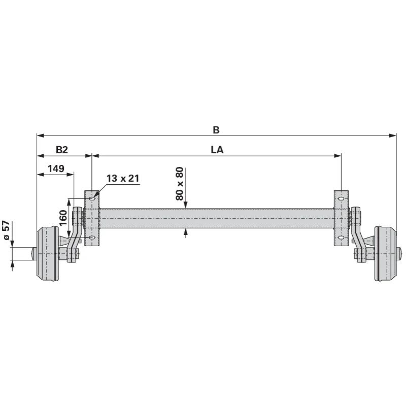 Knott - B308149903 - Brake axle