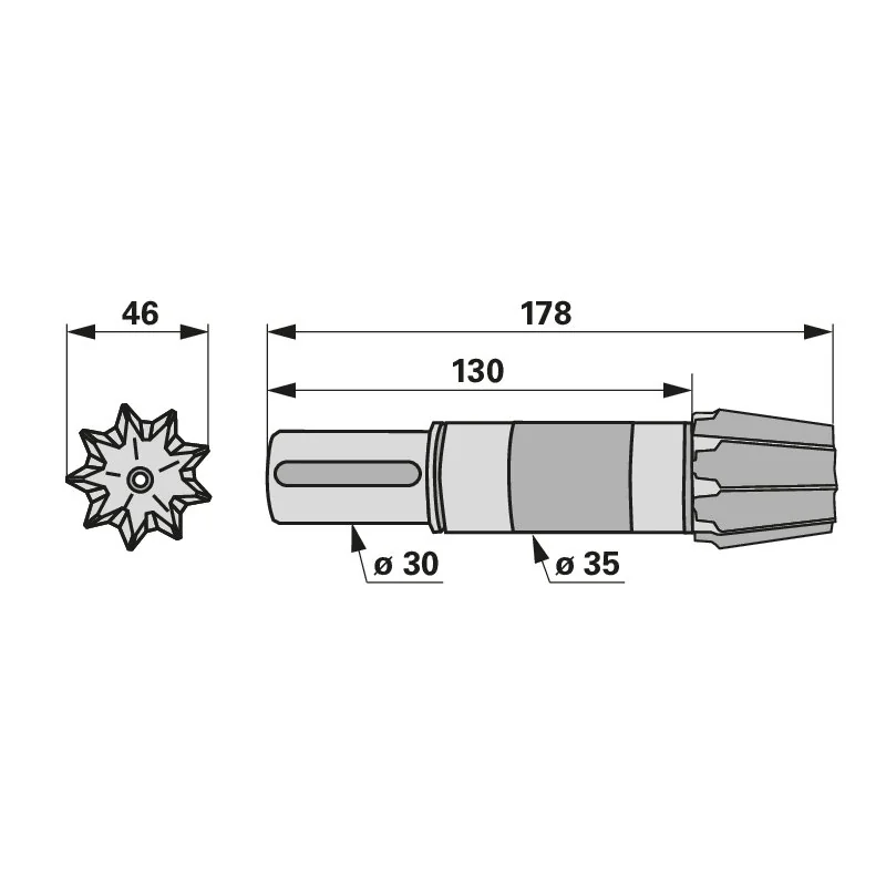 Pöttinger - 00+261.80.002.1 - Pinion shaft