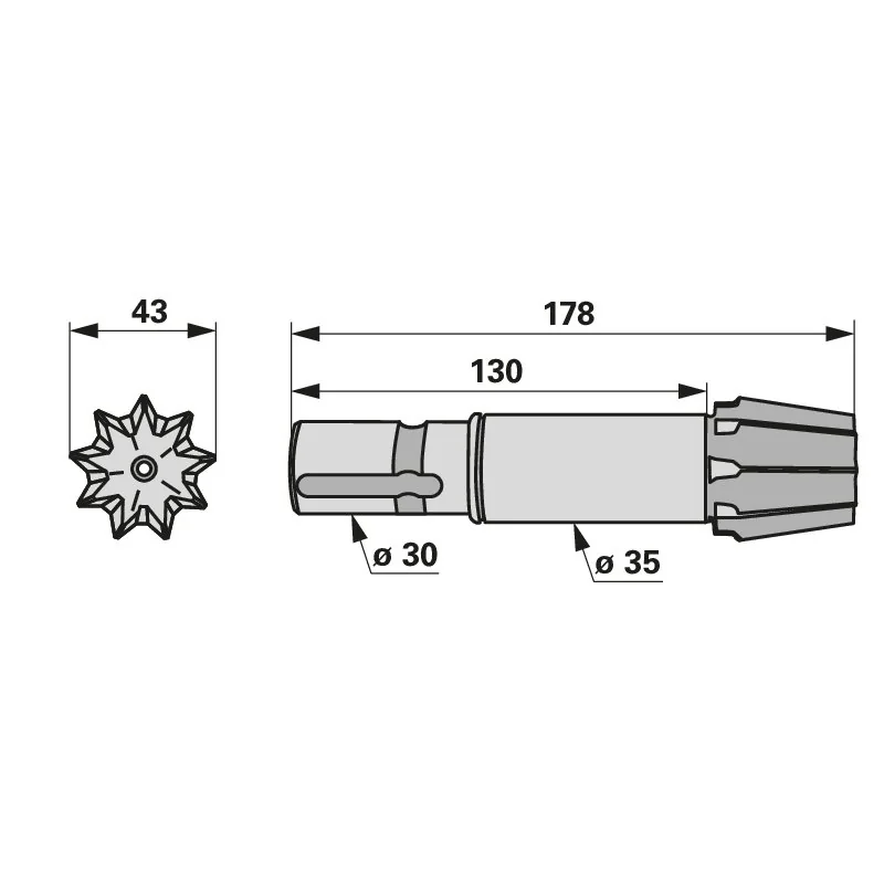 Pöttinger - 00+286.80.002.0 - Pinion shaft