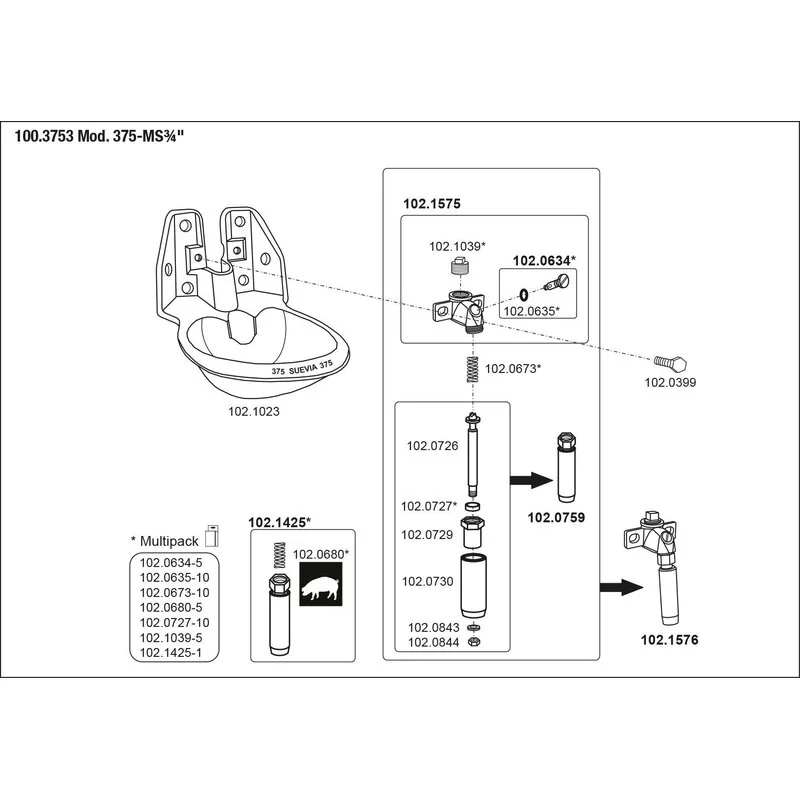 Suevia - 100.3753 - Watering bowl