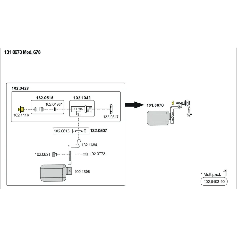 Suevia - 131.0678 - Float valve