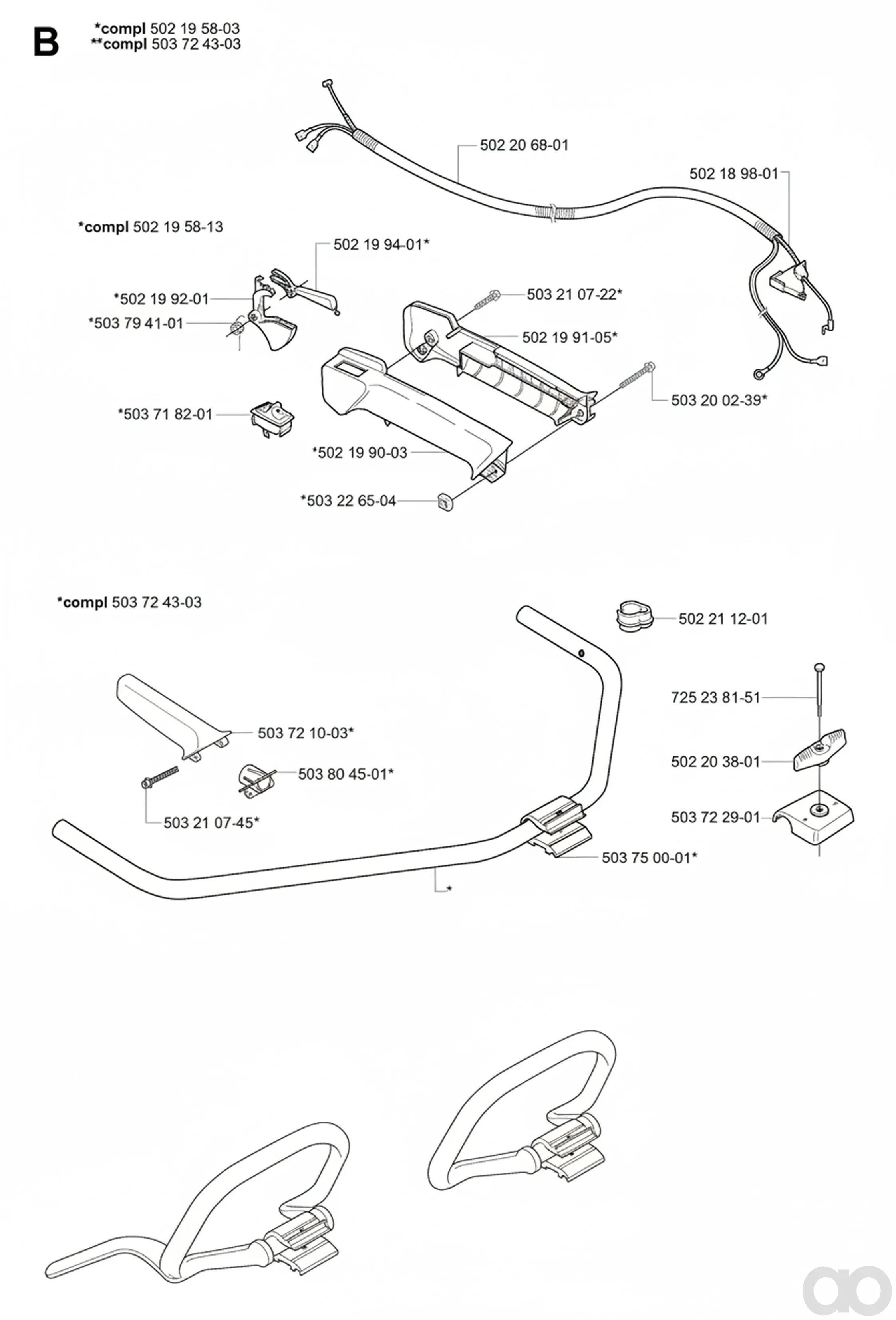 Husqvarna-502199105 - HANDLE HALF