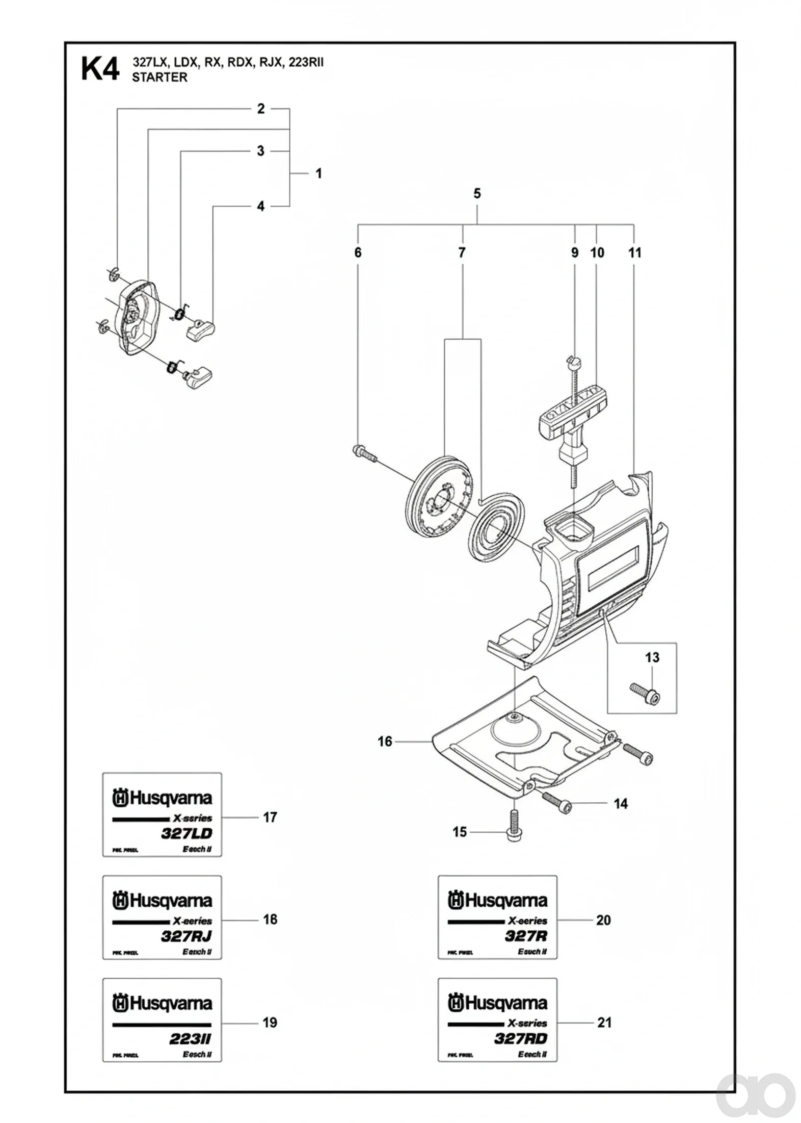 Husqvarna-503858703 - STARTER HOUSING (Captive screws)