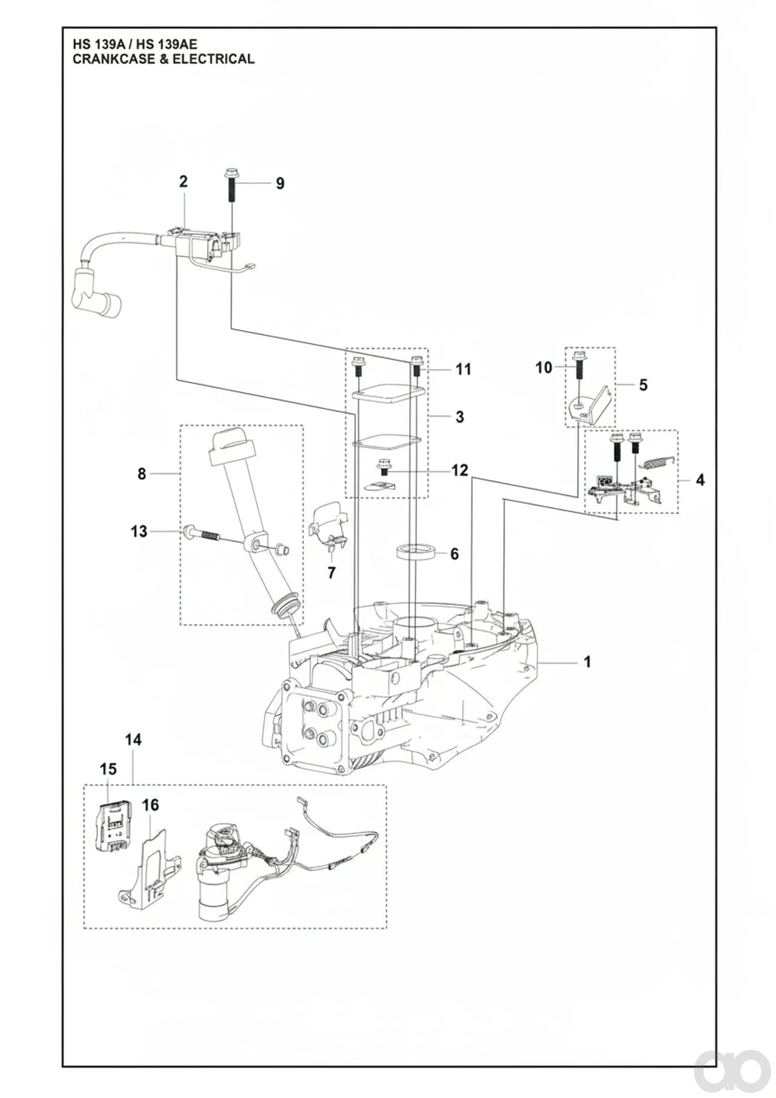 Husqvarna-531147246 - STARTER MOTOR (For HS 139AE, 531450801, 531450802)