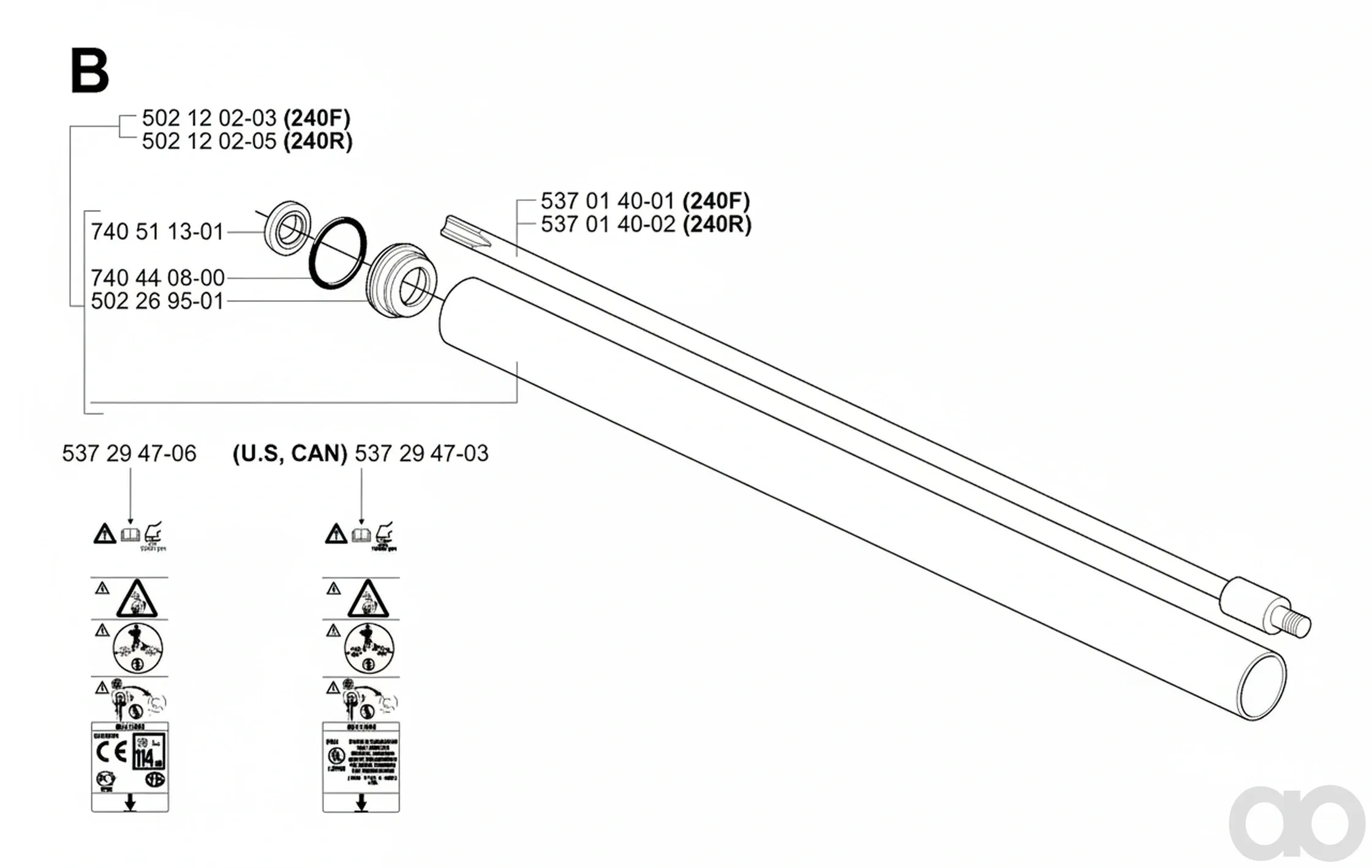Husqvarna-537014001 - DRIVE SHAFT ASSY (240F)
