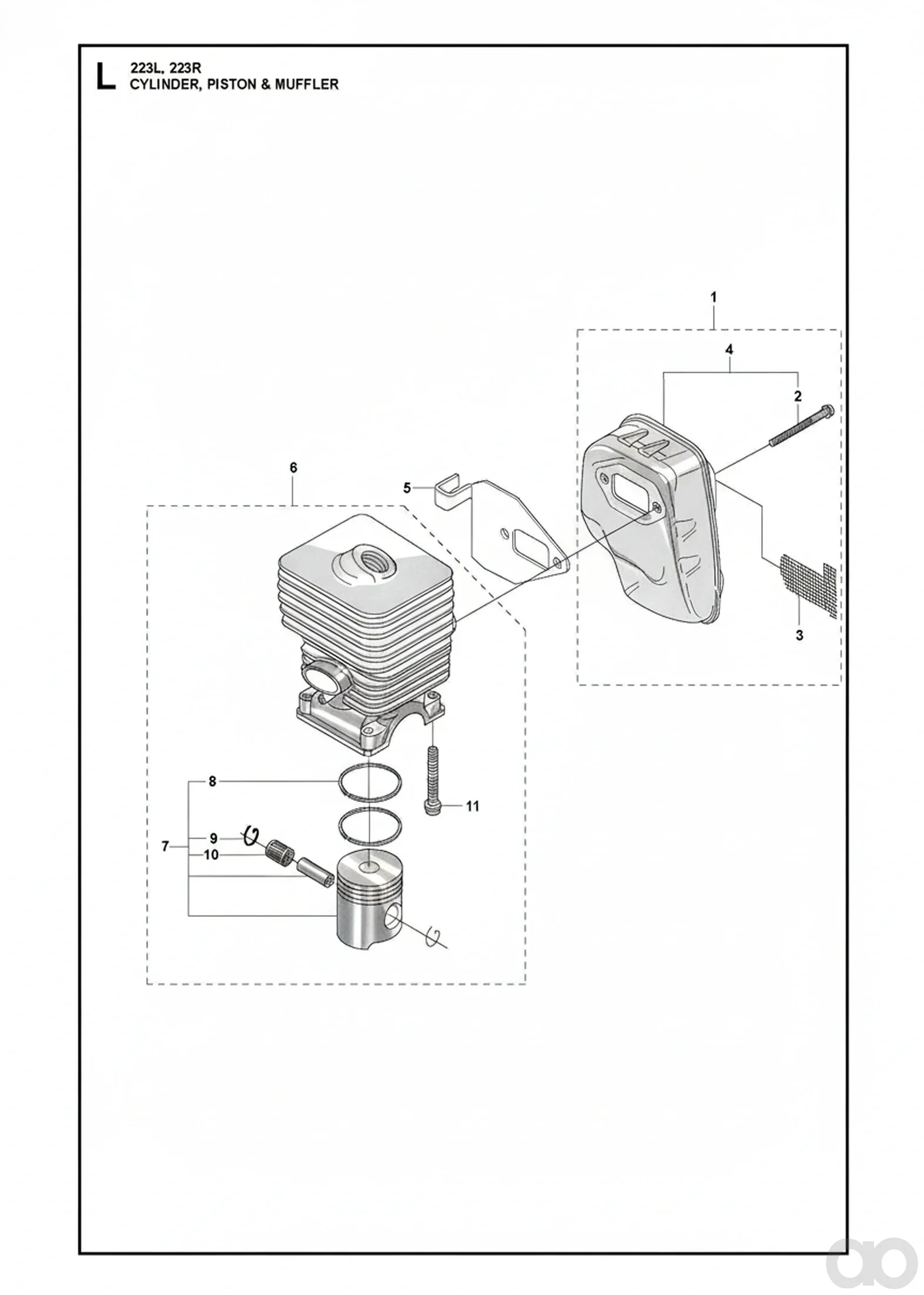Husqvarna-537039405 - MUFFLER ASSY (Cat. (223L))