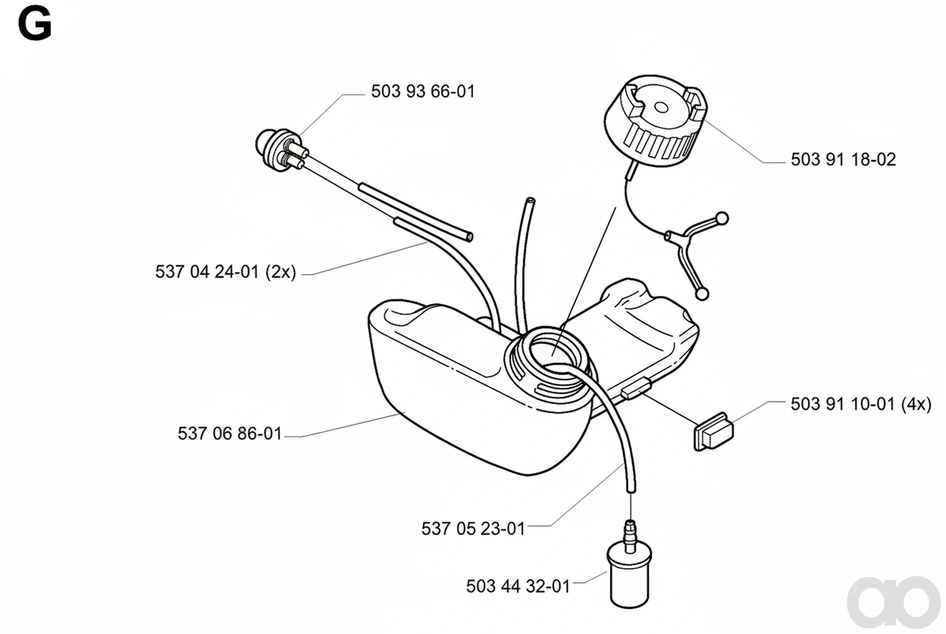 Husqvarna - 537068601 - Fuel Tank