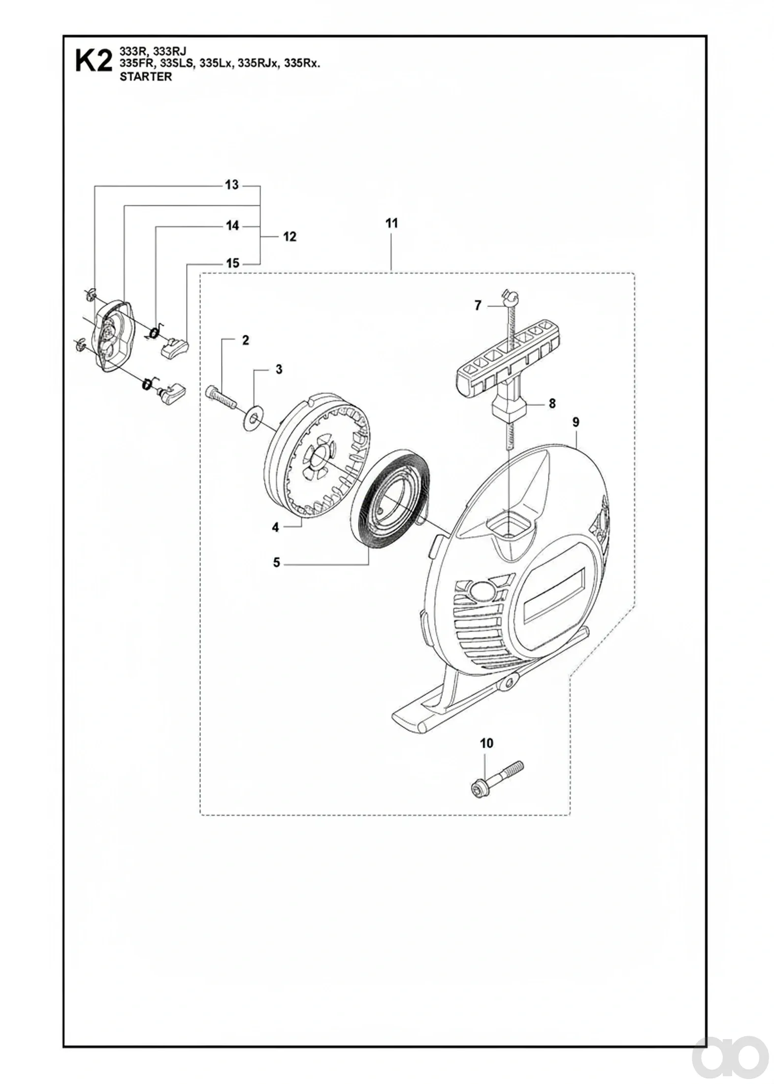 Husqvarna-537214707 - STARTER ASSY