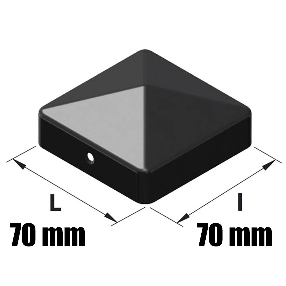 Mermier - 687115 - Set Of 2 Post Caps 70X70 Black