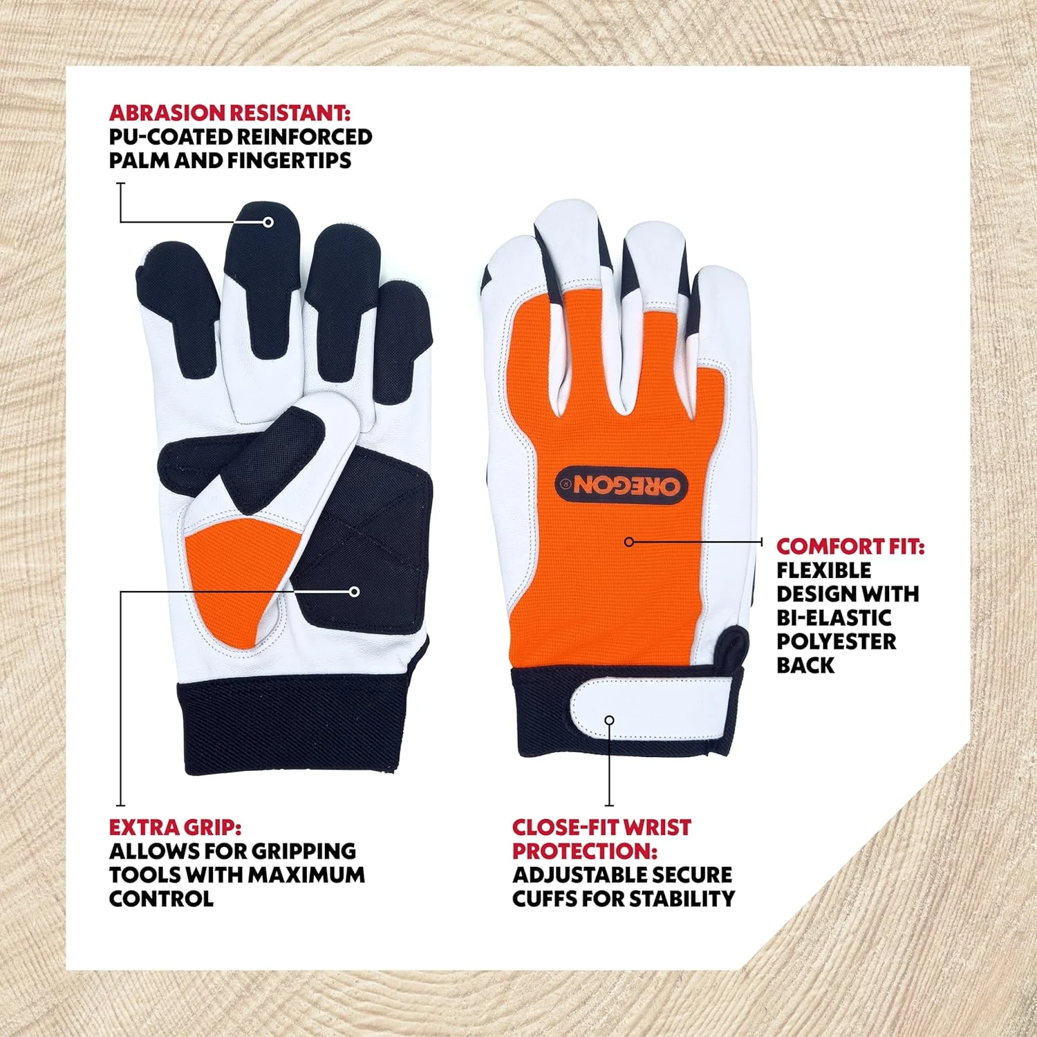 Oregon - 295222S - Tec Work Gloves, S