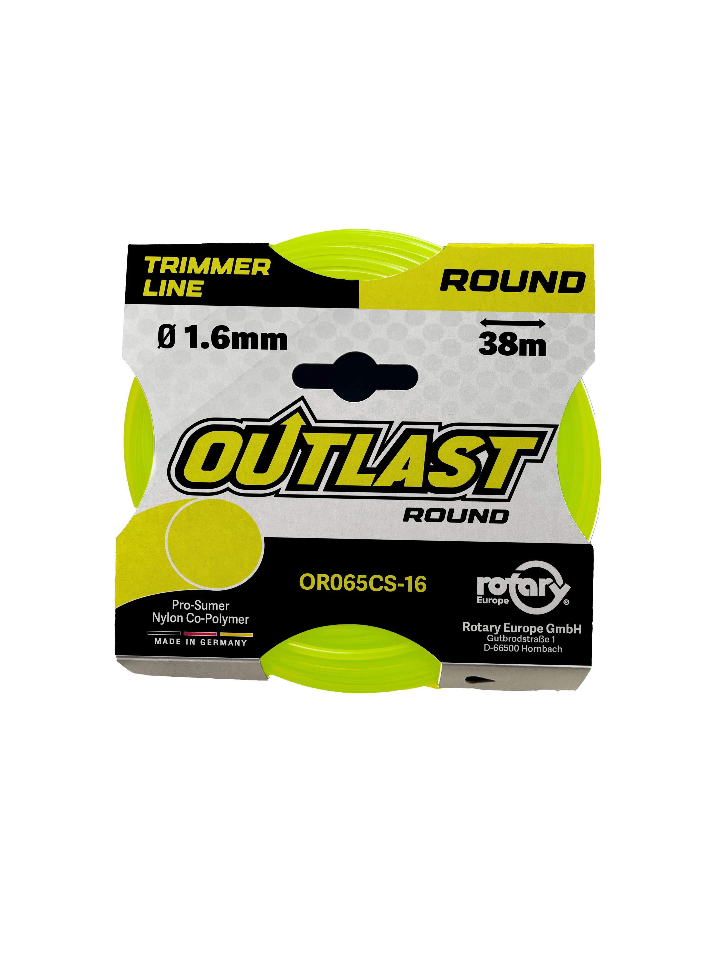 Rotary - 065CS16 - Yellow Round Line .065 Inches/1.6MM 38M Outlast