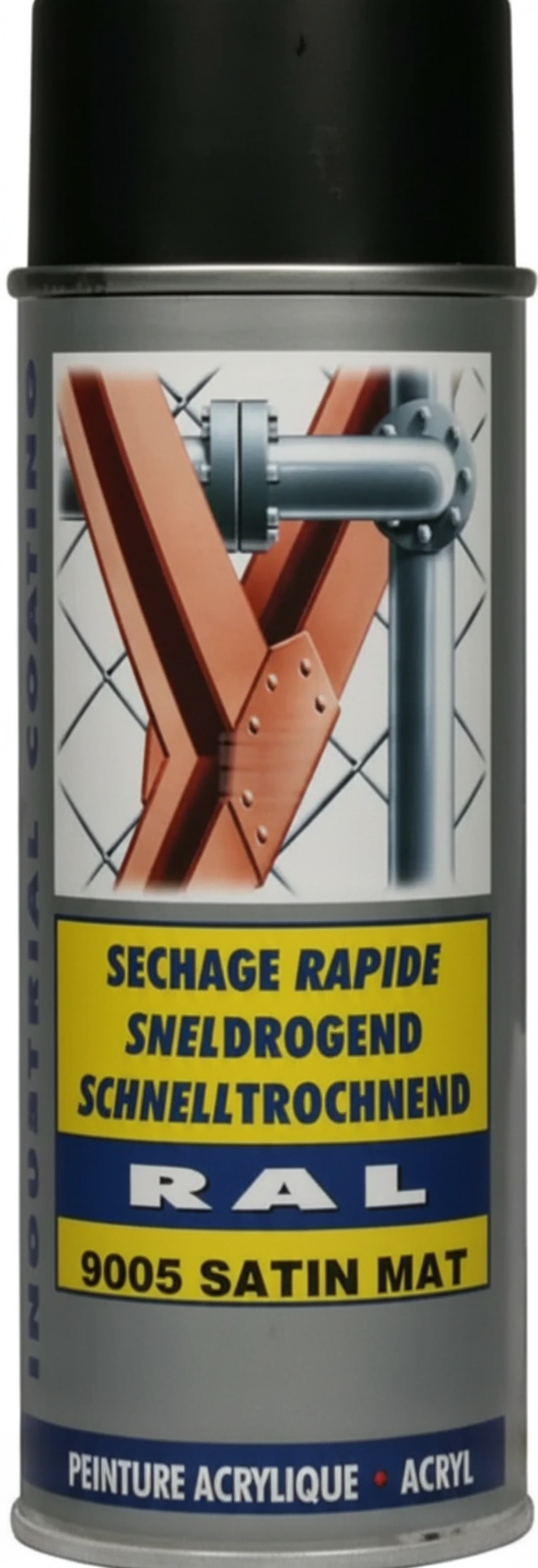 Kramp - 07164 - Paint RAL 9005 Jet Black Spray Can Motip