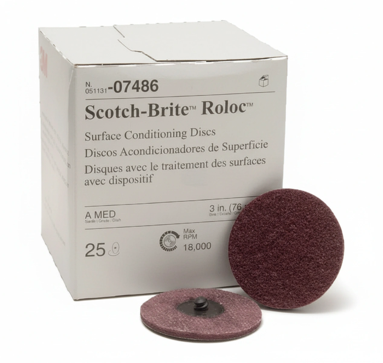Kramp-07486 - Surface conditioning disc, red, Scotch-Brite, Roloc (25P)