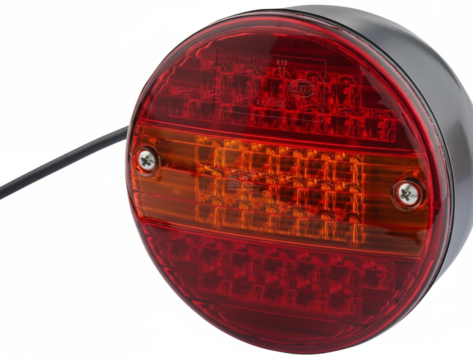 Kramp-2sd001685347 - Rear light LED, round, 24V, red/orange, bolt on, Ø 140mm, 42 LED's, Hella