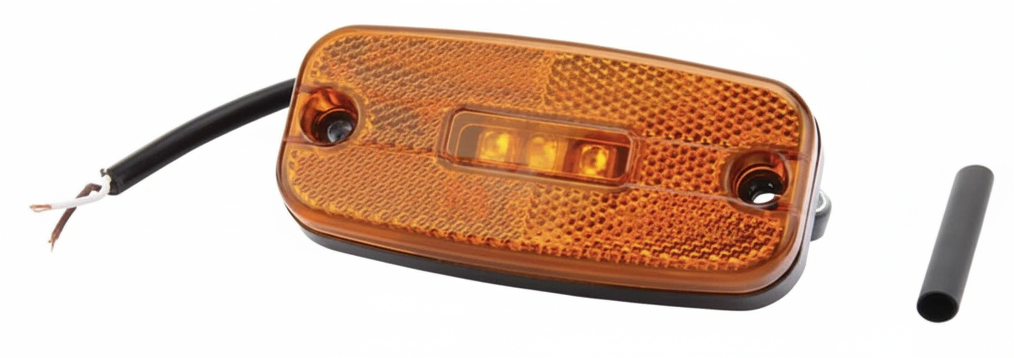 Kramp-6su11034gl - Marker light LED, rectangular, 12-24V, orange, bolt on, 110x34x51mm