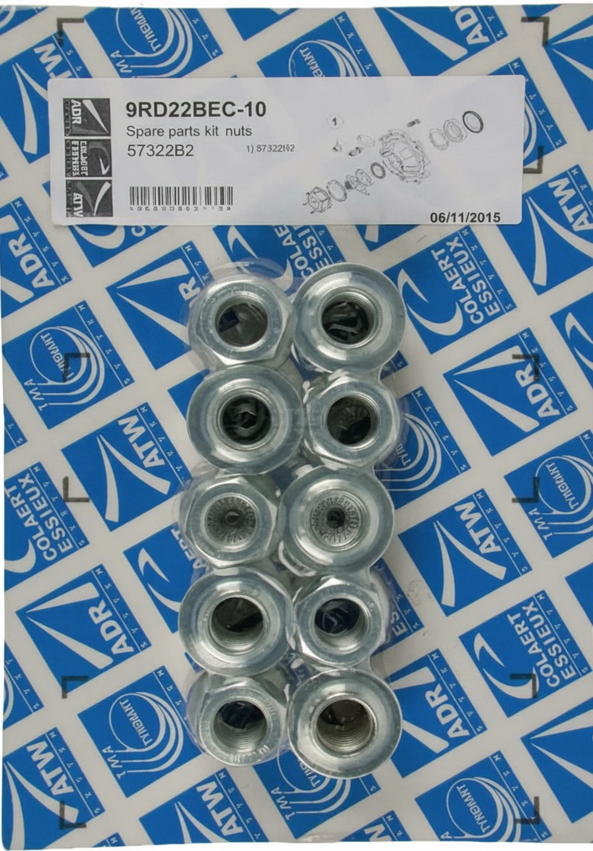 Kramp-9rd22bec10 - Wheel nut set M22x1.50 steel