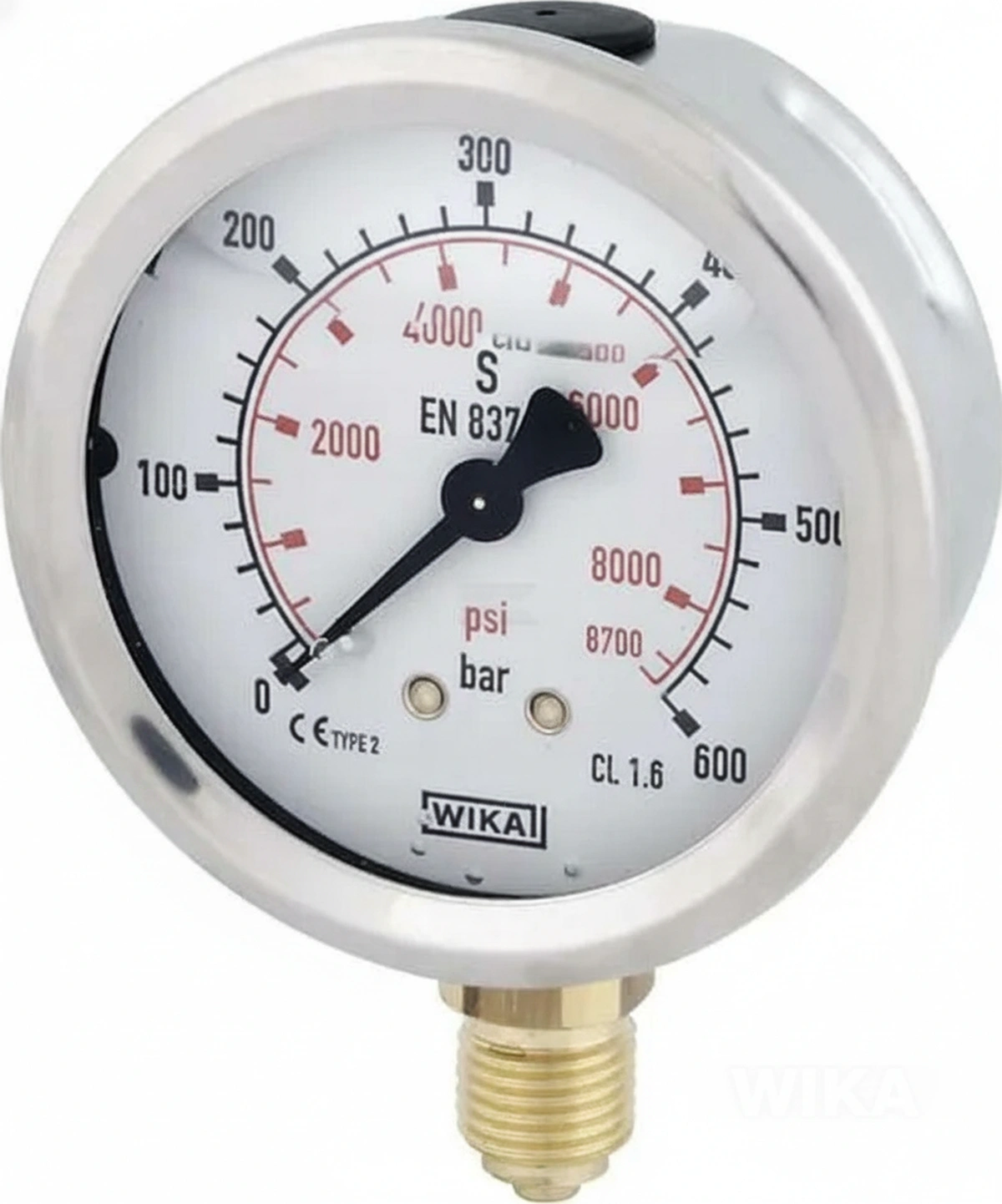 Kramp-b711w063600d - Glycerine pressure gauge 63 mm 600 bar, bottom mount