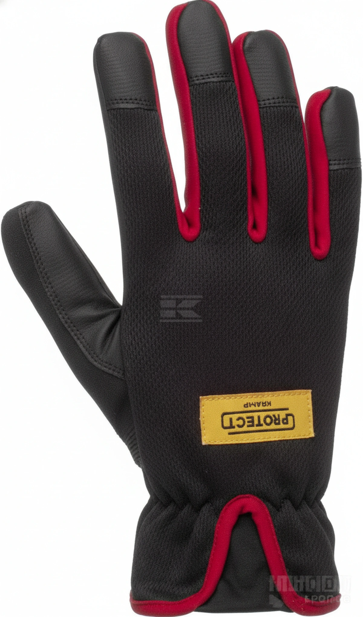 Kramp - KG0101409 - Work Gloves Black-Red Polyurethane/Spandex/Polyester/Lycra Size 9/L Protect By