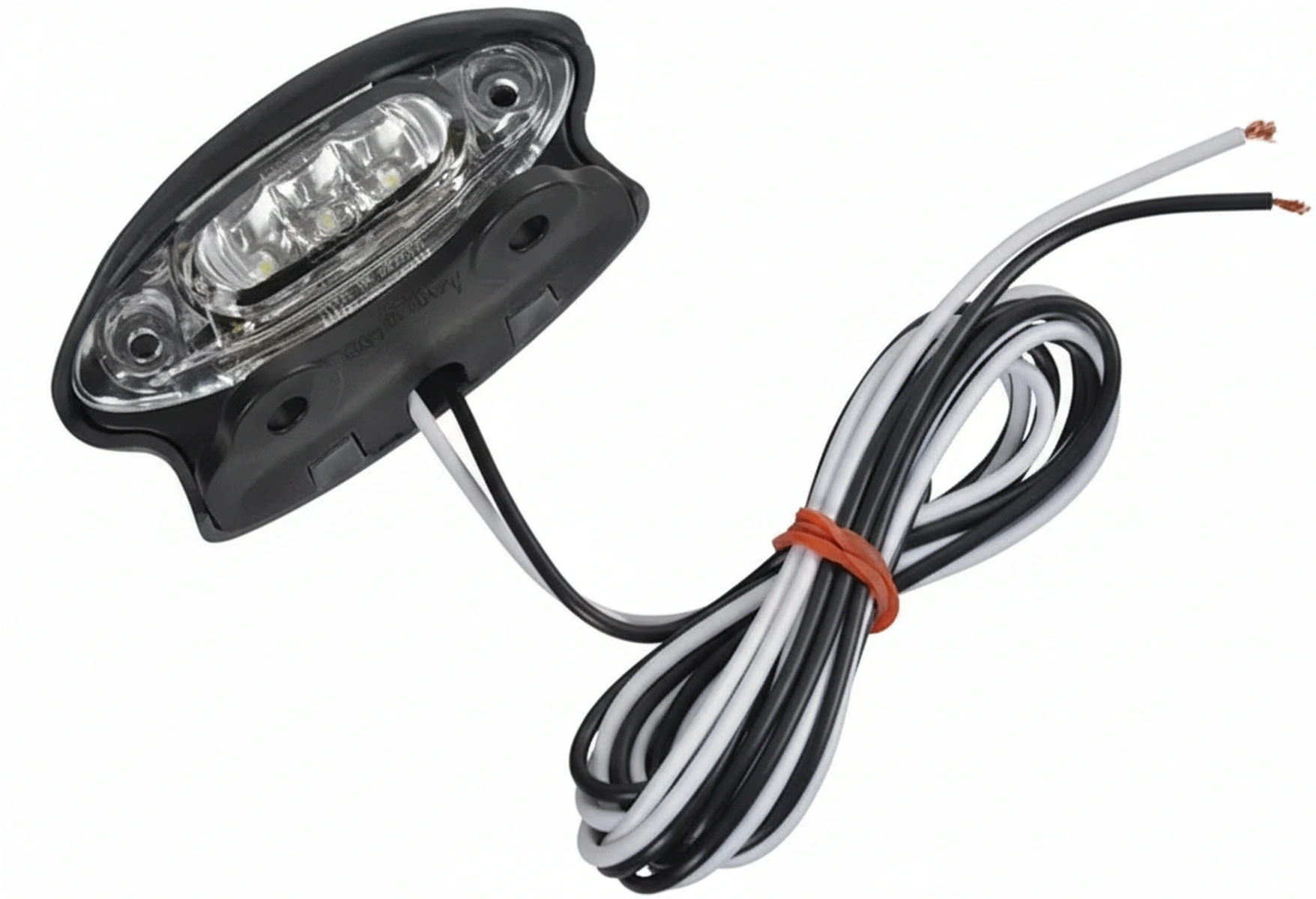Kramp-la26256 - Number plate light LED, oval, 12/24V, transparent, bolt on, 87x38x39mm