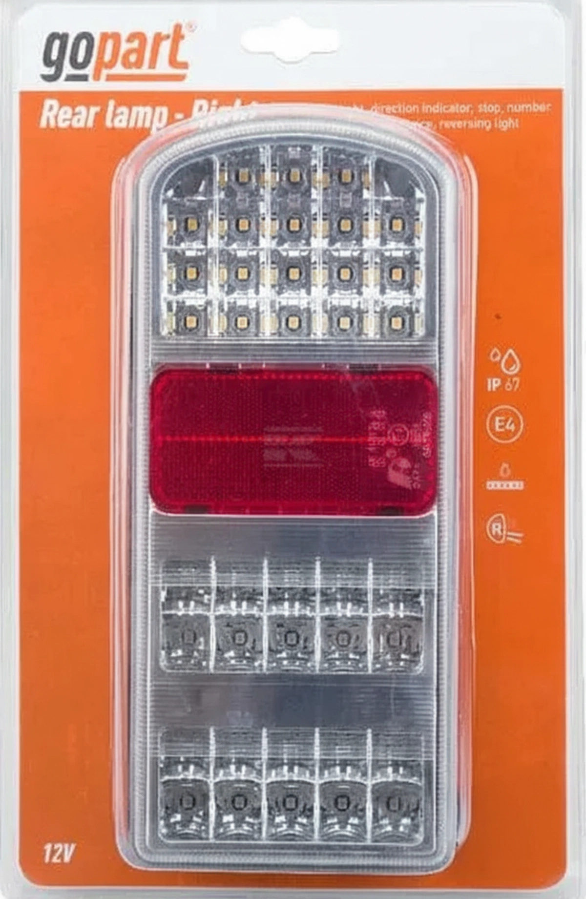 Kramp-la91261r - Multifunction light RH LED, rectangular, 12V, 235x105x53mm, Bayonet 5-pin, gopart