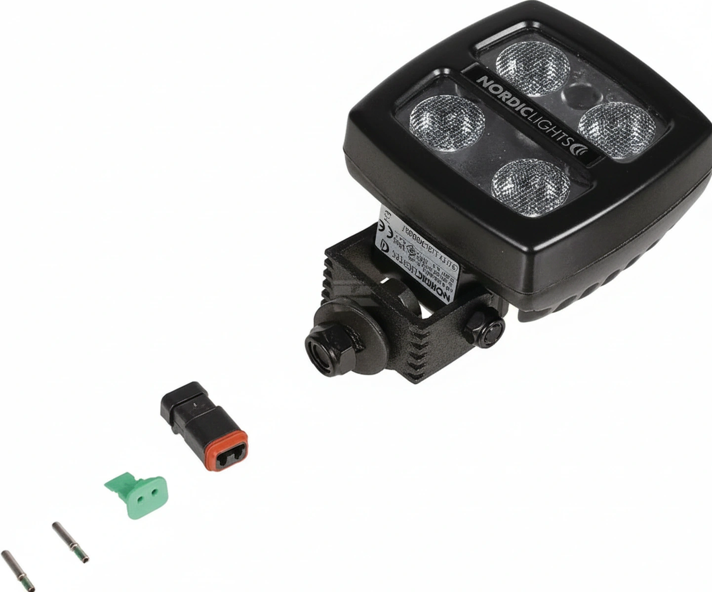 Kramp - LAN26LED - LED Work Light 17W Square 12/24V Transparent Bolt On Deutsch 2-pin Wide