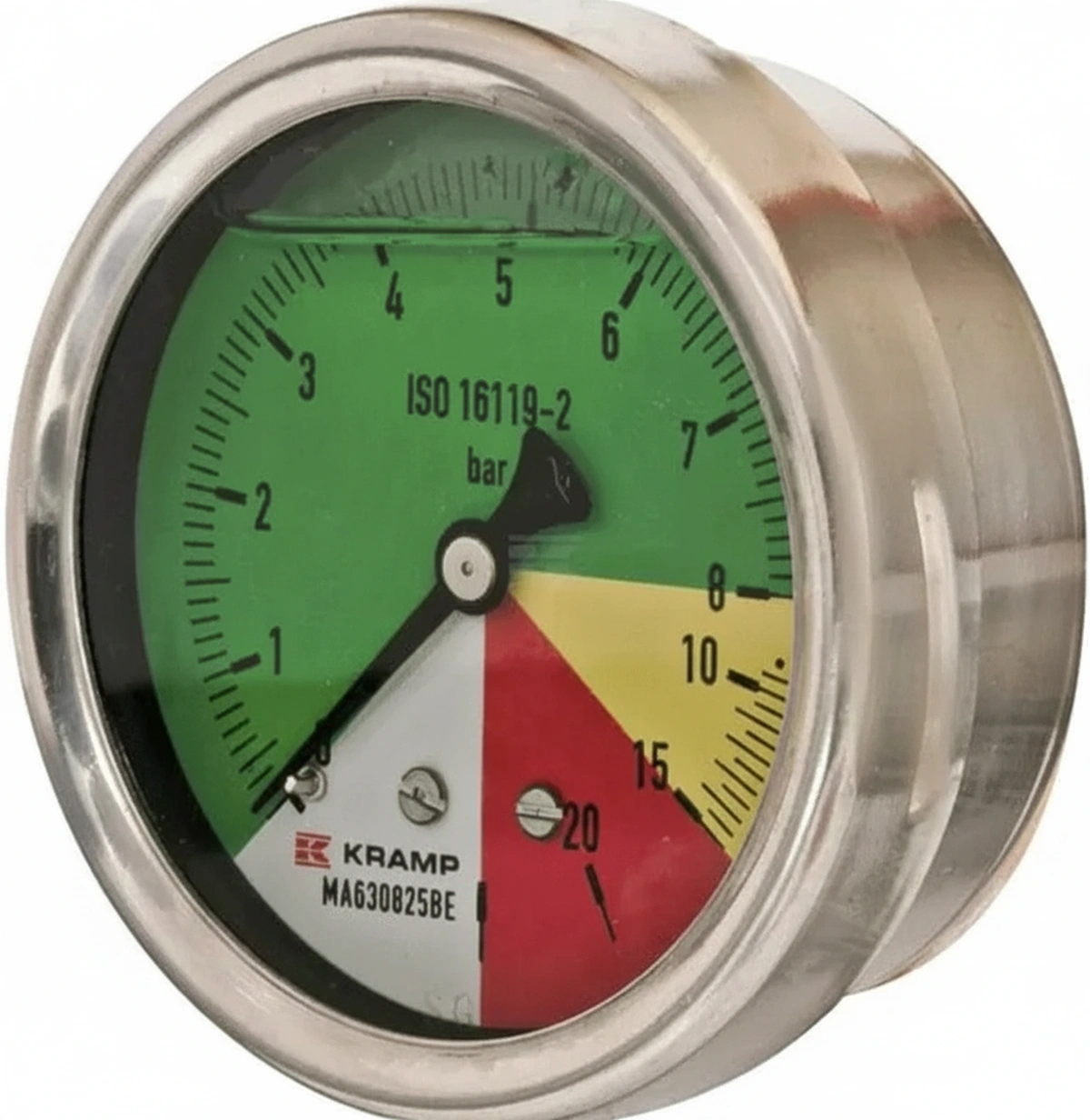 Kramp-ma630825be - Pressure gauge Ø63mm 0-8-15-25 1/4" BSP back connection