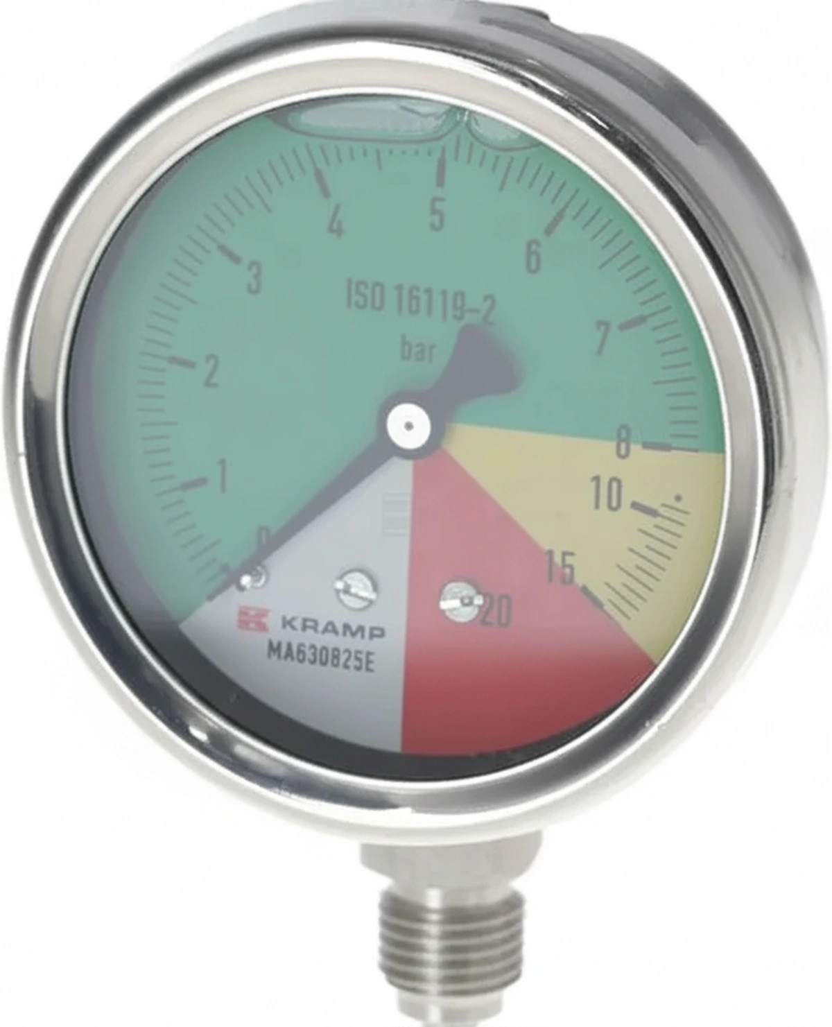 Kramp-ma630825e - Pressure gauge Ø63mm 0-8-15-25 1/4" BSP  bottom connection