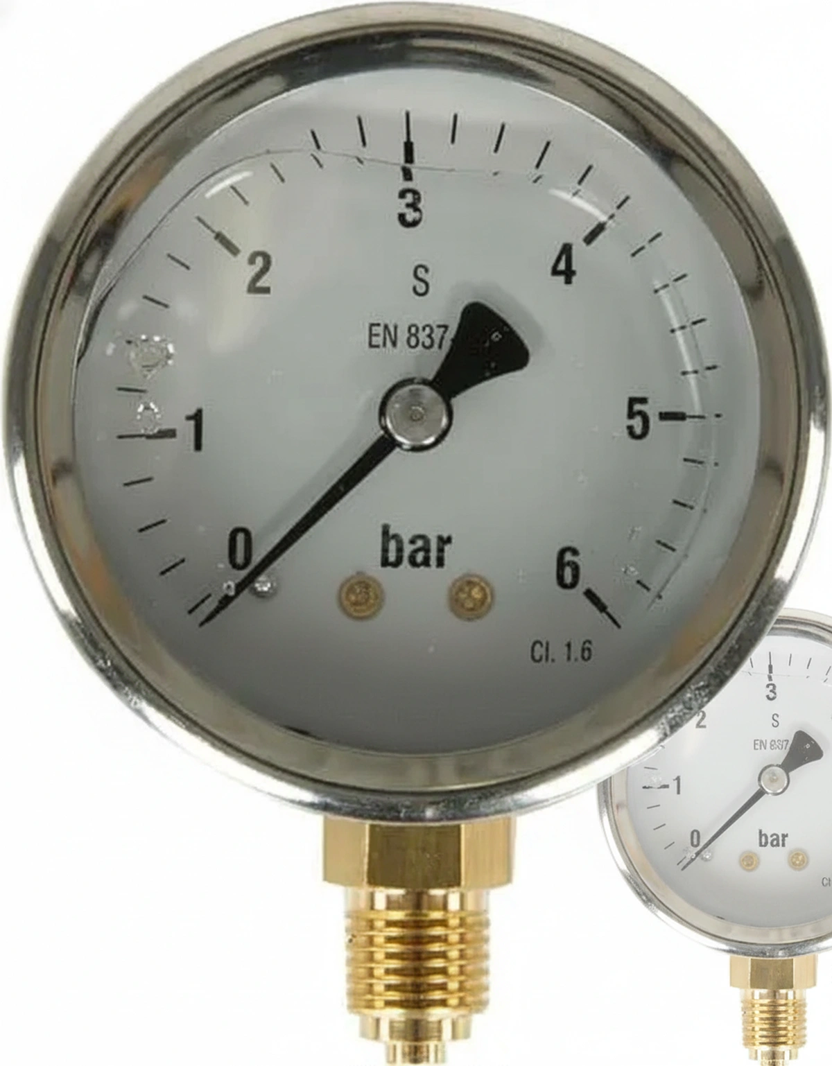 Kramp-ma636l04ssgf - Pressure gauge Ø63 0–6bar 1/4" bottom