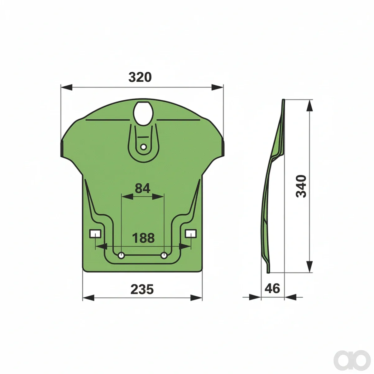 Krone-00412451 - Slide shoe replacement for Krone 1 (00412451) Prillinger