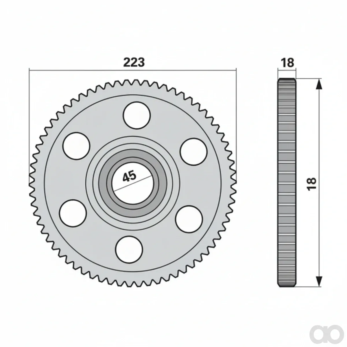 Krone-00416401 - Spur gear 66T, crown 253 0 (00416401) Prillinger