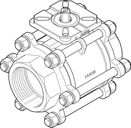 Festo - VZBA-3"-GG-63-T-22-F0710-V4V4T-1686651 - Ball Valve