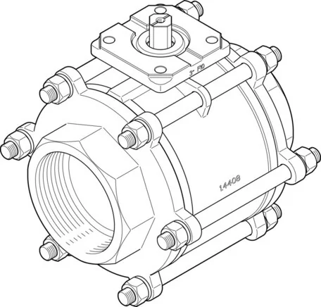Festo - VZBA-4"-GG-63-T-22-F10-V4V4T-1686654 - Ball Valve