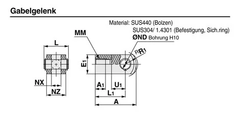 SMC - Y-G04SUS - Fork Joint