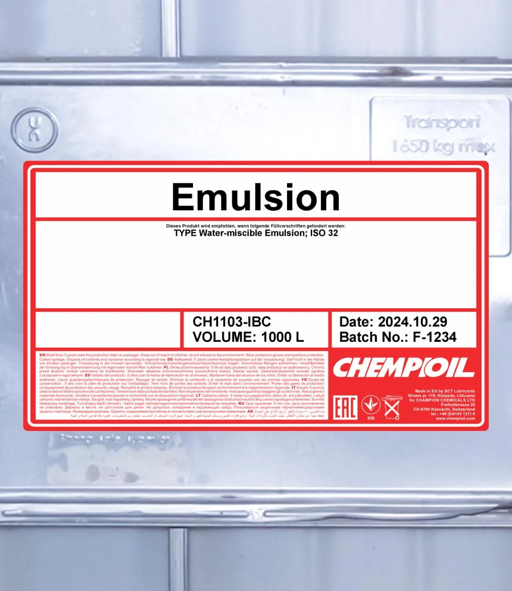CHEMPIOIL - CH1103IBC - 1103 Emulsion 1000L