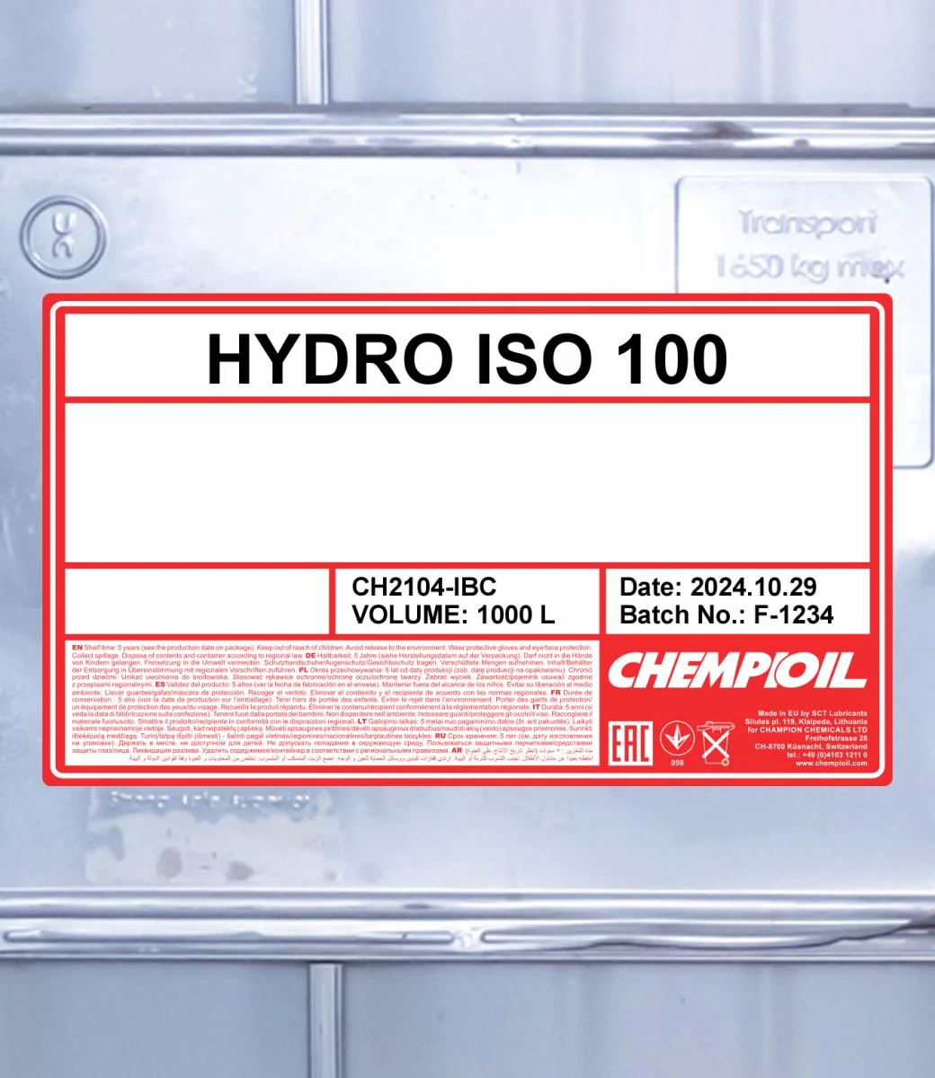 CHEMPIOIL - CH2104IBC - Hydro ISO 100 1000L