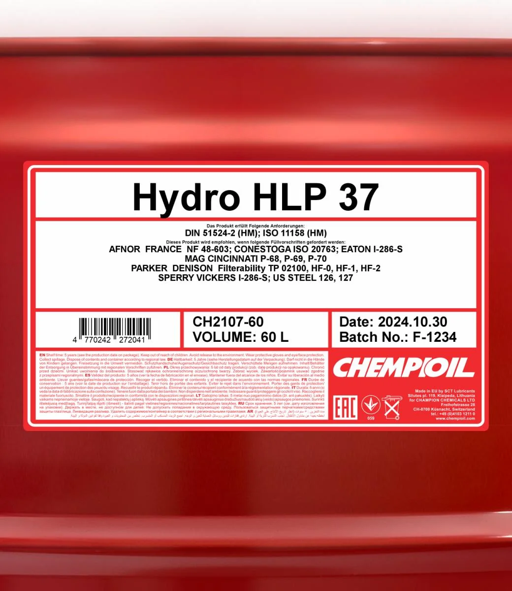 CHEMPIOIL - CH210760 - Hydro HLP 37 60L