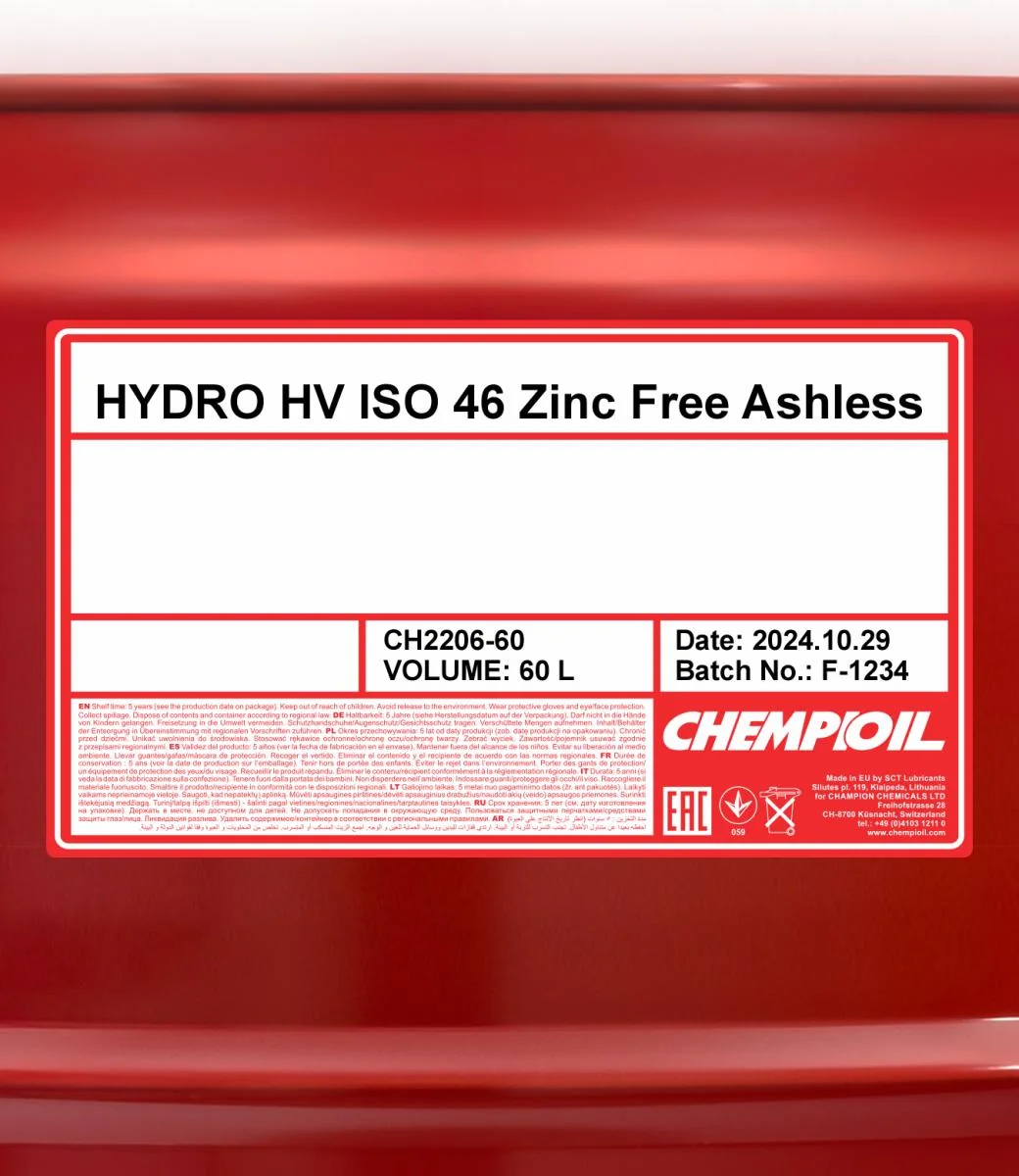 CHEMPIOIL - CH220660 - Hydro HV ISO 46 Zinc Free 60L