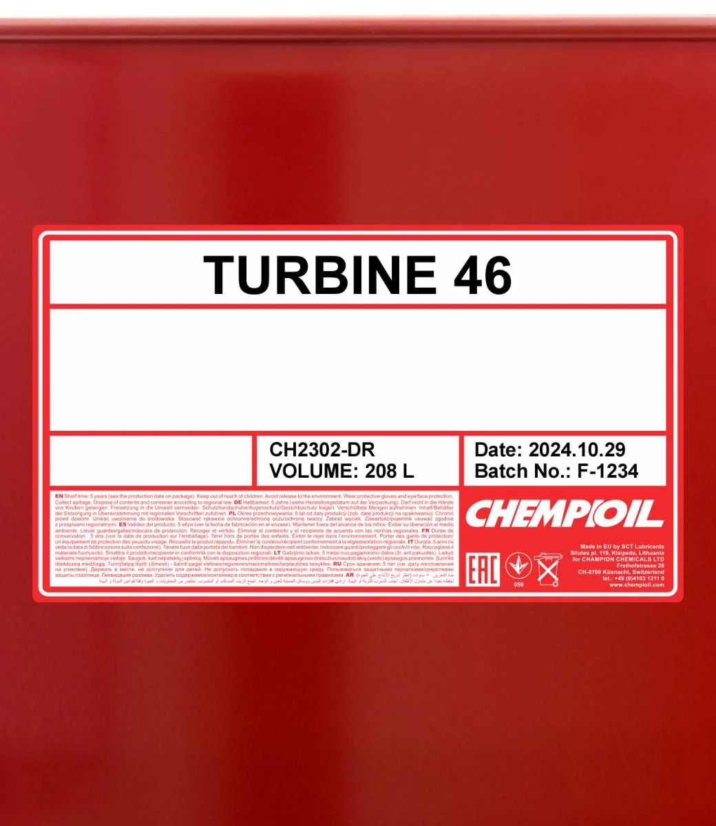 CHEMPIOIL - CH2302DR - Turbine 46 208L