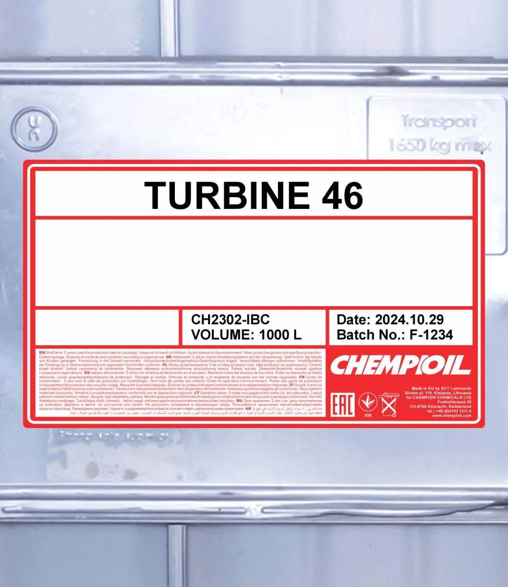 CHEMPIOIL - CH2302IBC - Turbine 46 1000L