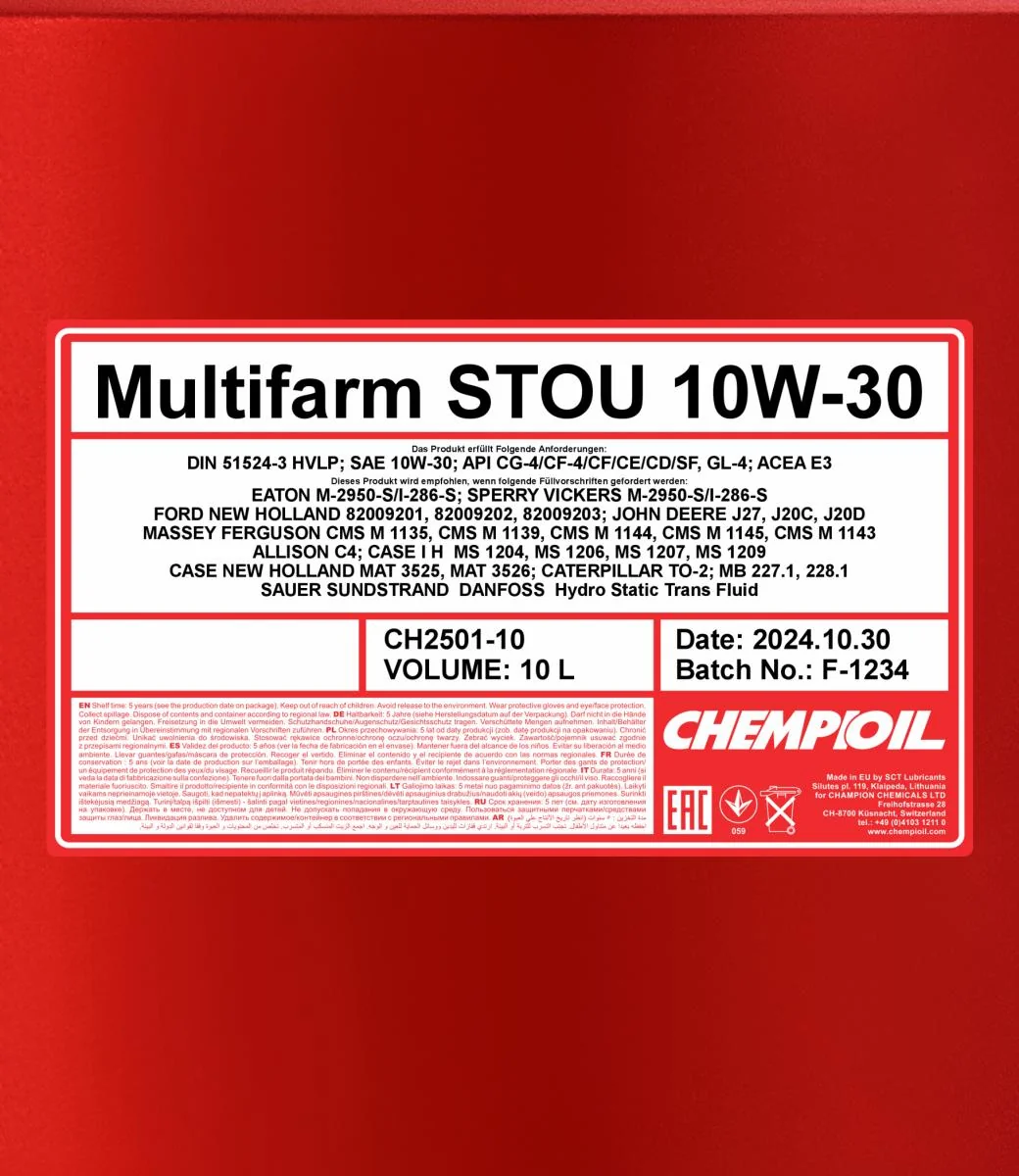 CHEMPIOIL - CH250110 - Multifarm STOU 10W-30 10L