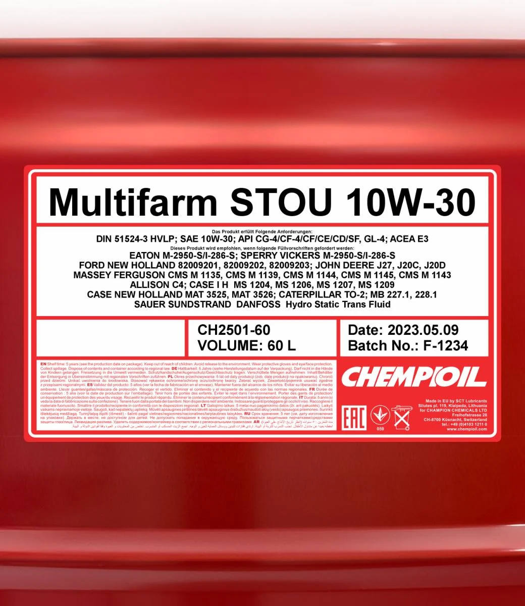 CHEMPIOIL - CH250160 - Multifarm STOU 10W-30 60L