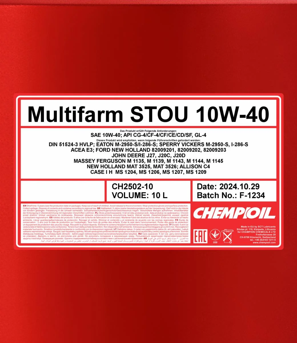 CHEMPIOIL - CH250210 - Multifarm STOU 10W-40 10L