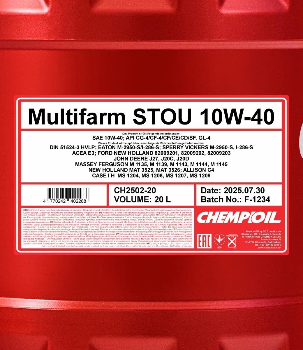 CHEMPIOIL - CH250220 - Multifarm STOU 10W-40 20L